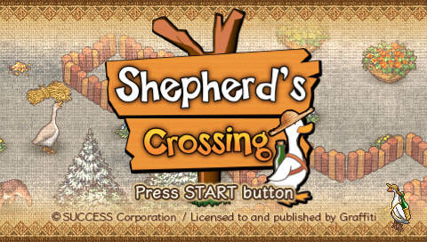 Shepherds Crossing title screen for PSP